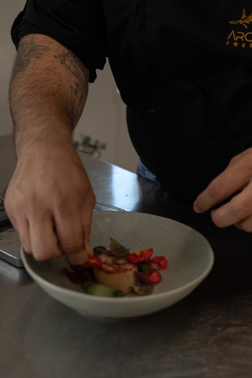 Dressage color&eacute; d'un plat gastronomique