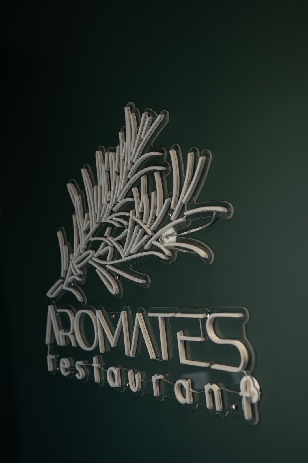 Enseigne n&eacute;on Aromates restaurant